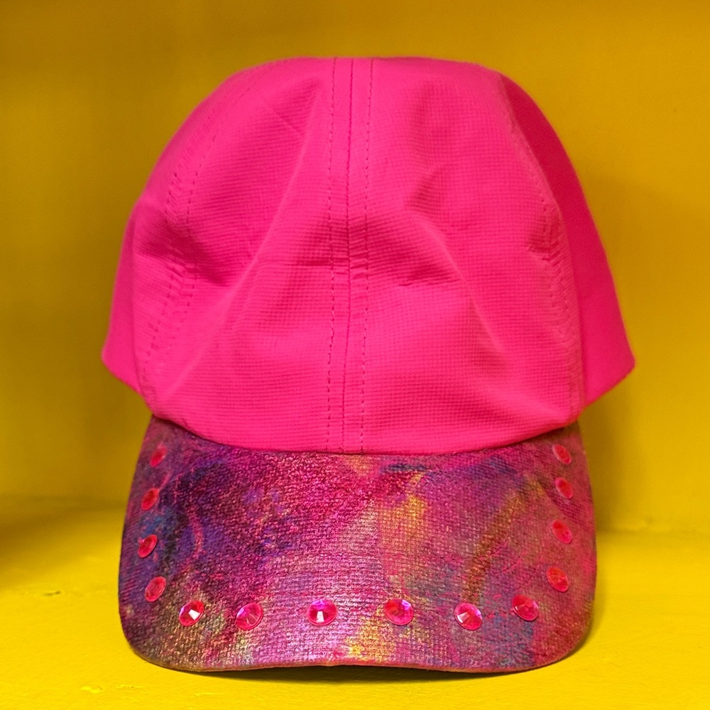 Vibrant Pink Cap with Multicolor Brim